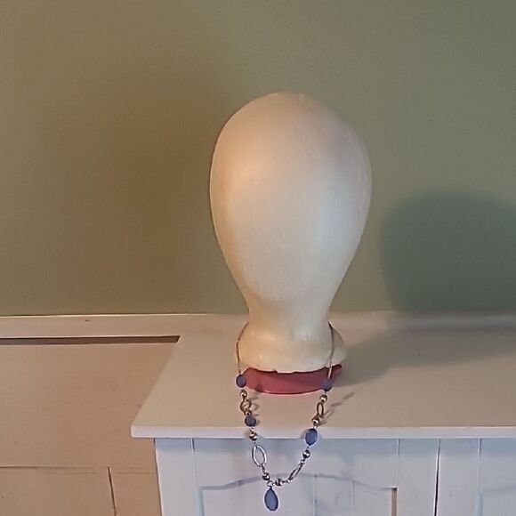 Elegant Silver and  Blue Necklace - Picture 1 of 5